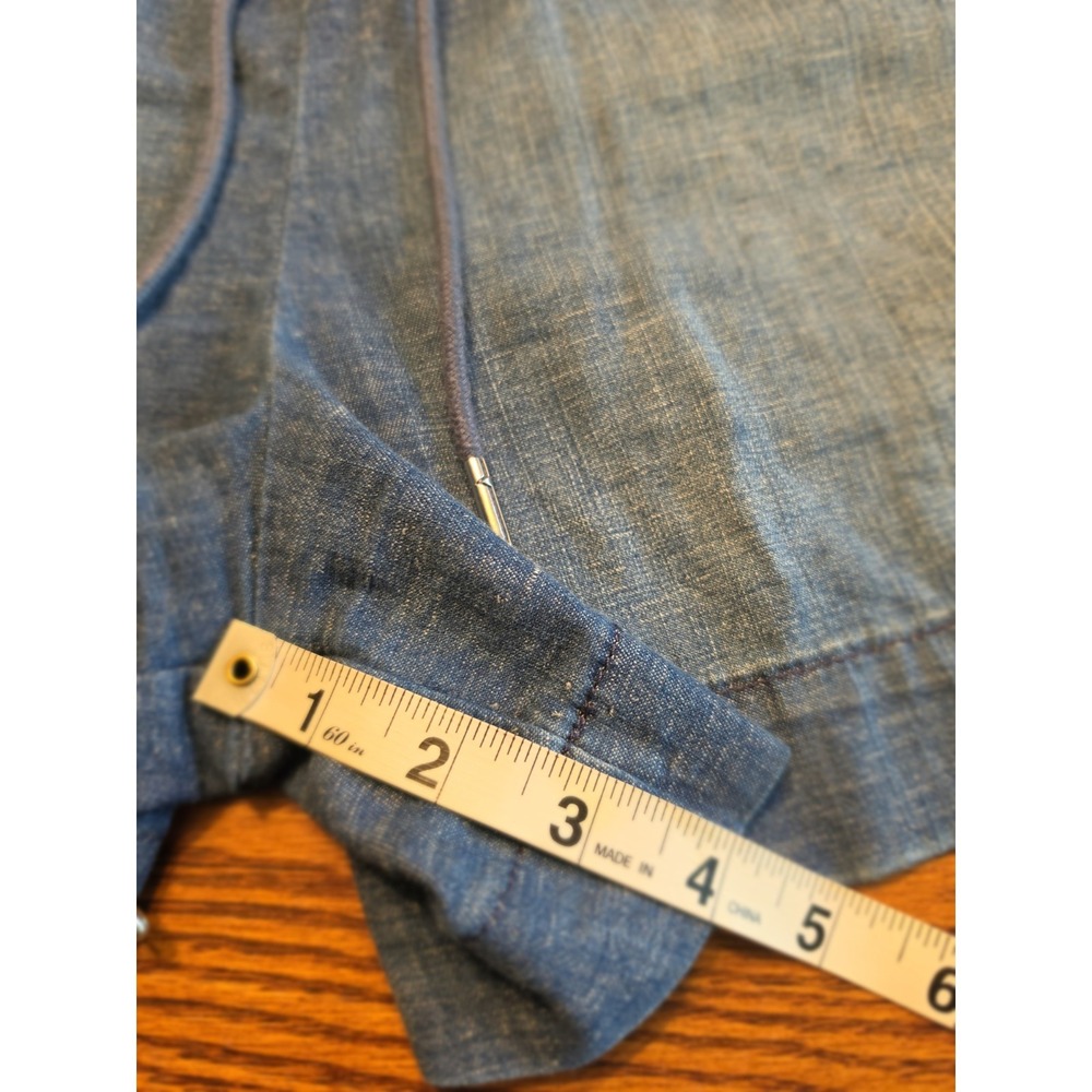 Evereve Cadet Elodie Shorts Womens Medium Chambray‎ Fade Linen Blend Pull-On - Picture 6 of 8